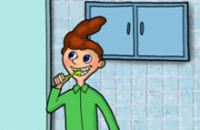 bērns tīra zobus